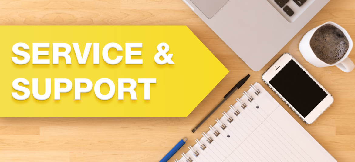 Header image area "Service & Support"